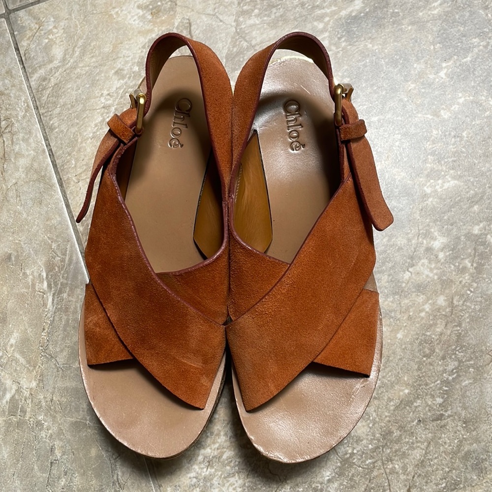 Platform leather sandals